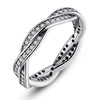 925 Sterling Silver BRAIDED PAVE SILVER RING