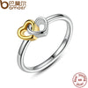 BAMOER 2017 Summer Collection 925 Sterling Silver Heart to Heart Ring