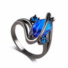 Rainbow Blue Purple  Mystic Crystal Zircon Sterling Silver Woman Ring