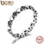 BAMOER Genuine 925 Sterling Silver Stackable Ring Heart Black CZ Finger Rings